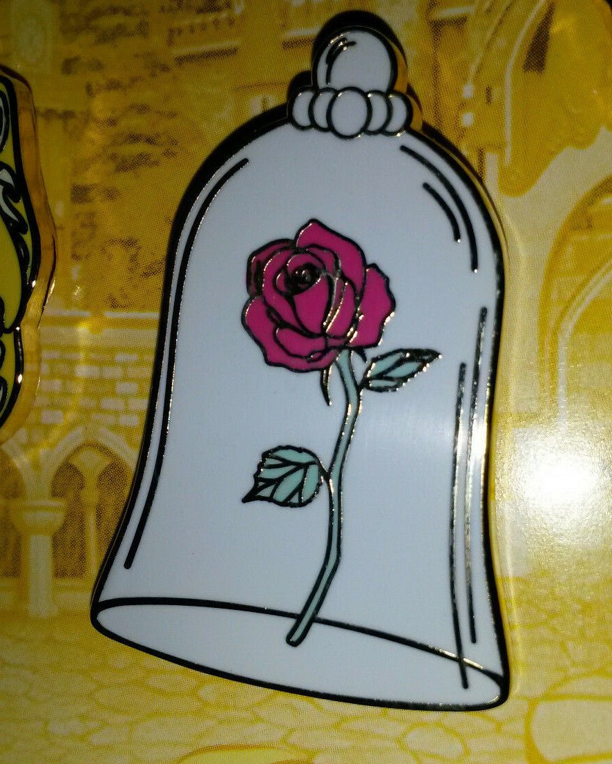 Rose in Bell Jar Only Beauty and the Beast Set Disney Land Paris Dlrp Dlp Pin