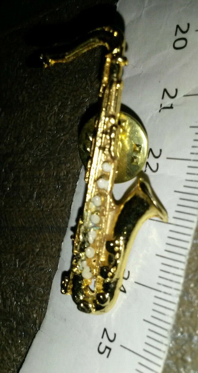 Saxophone Gold colour Music Pin