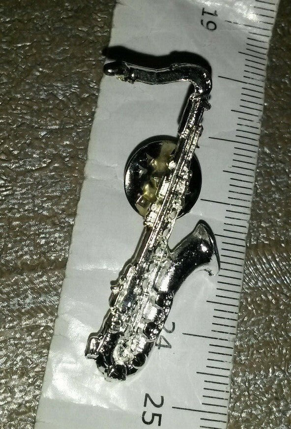 Saxophone Silver colour Music Pin