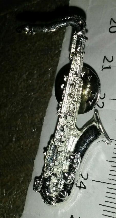 Saxophone Silver colour Music Pin