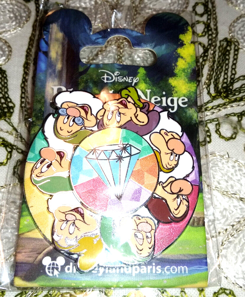 Seven Dwarfs and diamond Disney Land Paris Dlp January 2023 Spinner Pin