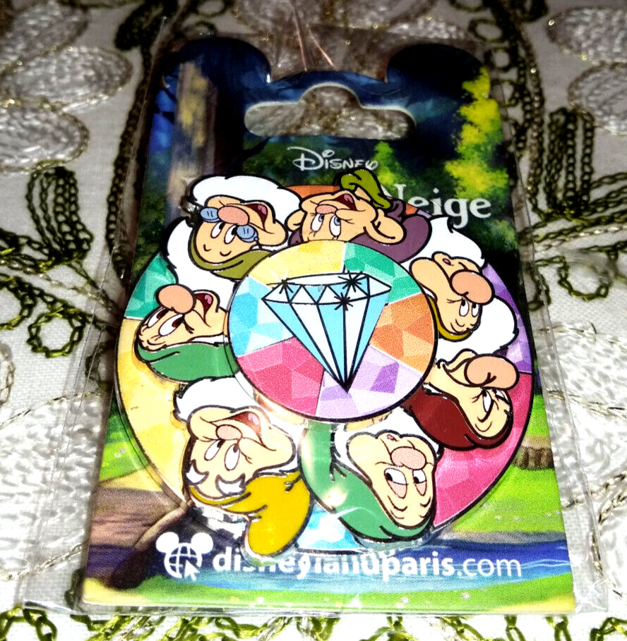 Seven Dwarfs and diamond Disney Land Paris Dlp January 2023 Spinner Pin