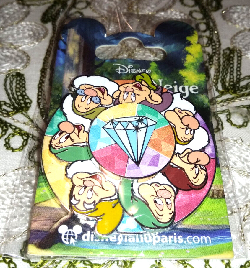 Seven Dwarfs and diamond Disney Land Paris Dlp January 2023 Spinner Pin
