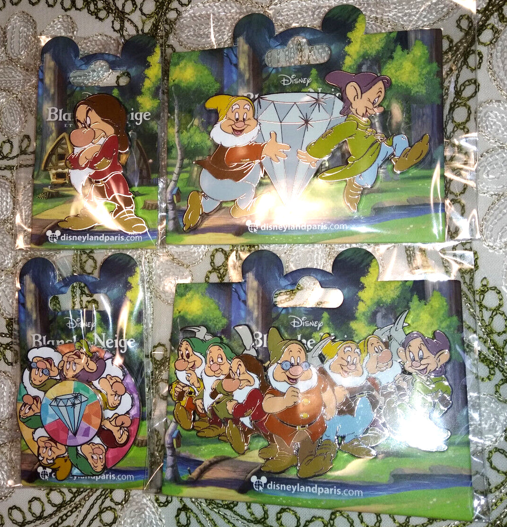 Seven Dwarfs Disney Land Paris Dlp January 2023 4 pins Set Jumbo , Spinner