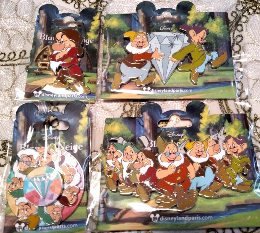 Seven Dwarfs Disney Land Paris Dlp January 2023 4 pins Set Jumbo , Spinner