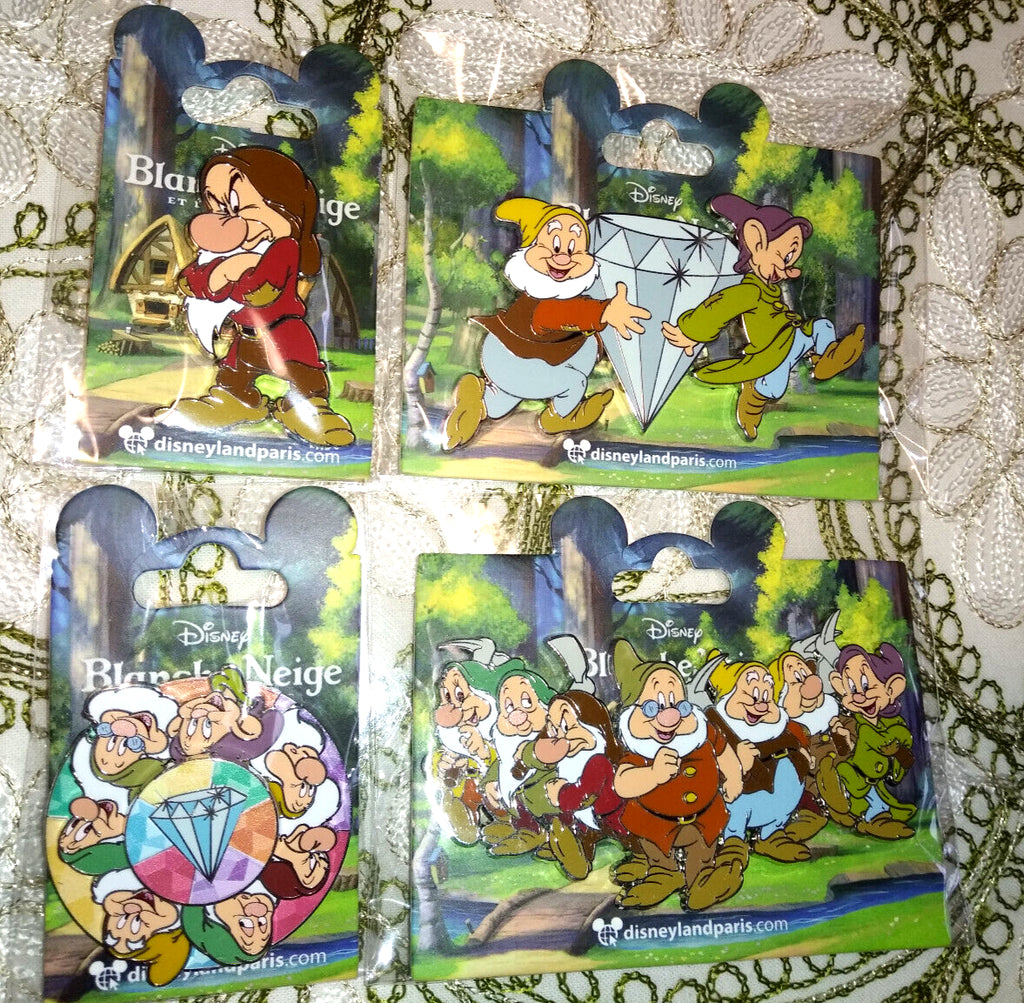 Seven Dwarfs Disney Land Paris Dlp January 2023 4 pins Set Jumbo , Spinner