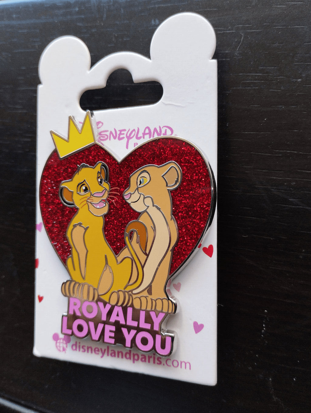 Simba & Nala in Heart Valentine Disney Paris Dlrp Dlp Fev 2024 Glitter Pin