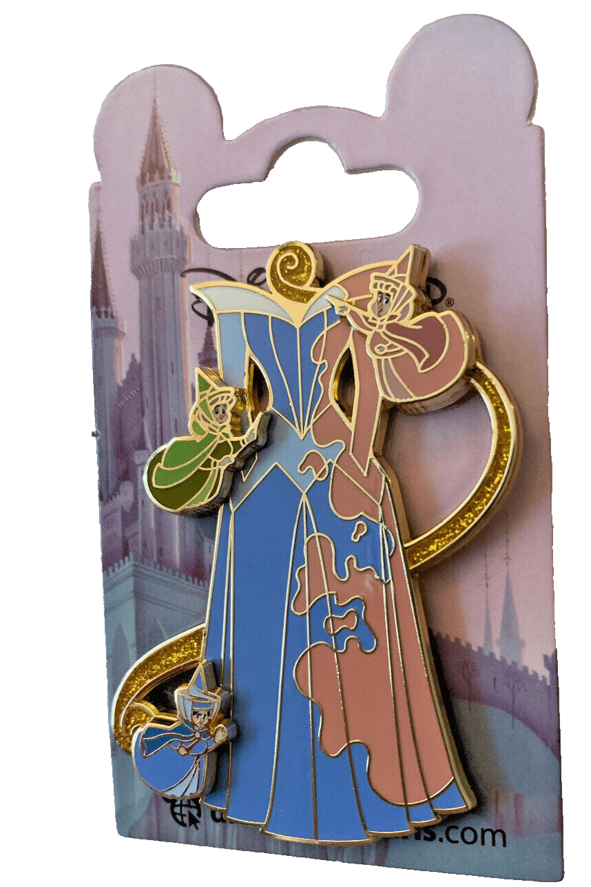 Sleeping Beauty Aurora Gown w Fairies Dlp Disney Land Paris Oct 2024 Glitter Pin