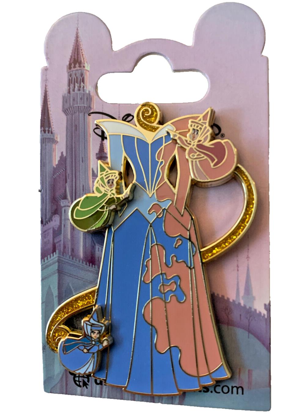 Sleeping Beauty Aurora Gown w Fairies Dlp Disney Land Paris Oct 2024 Glitter Pin