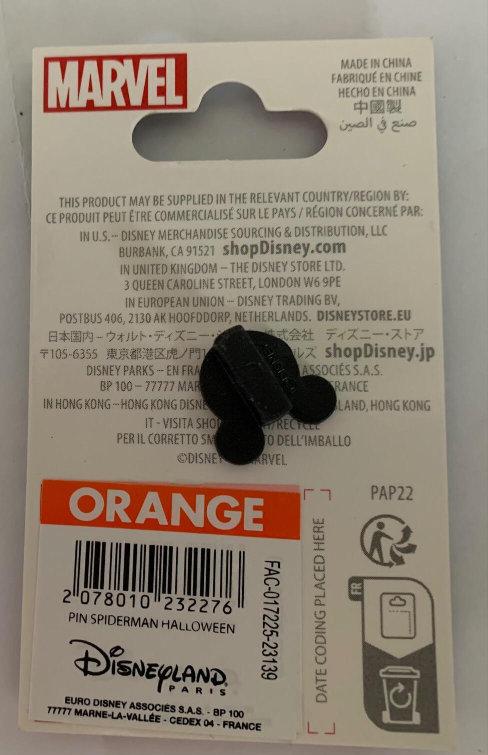 Spiderman Pumpkin Spider web Halloween Marvel Disney Land Paris DLP Oct 2023 Pin