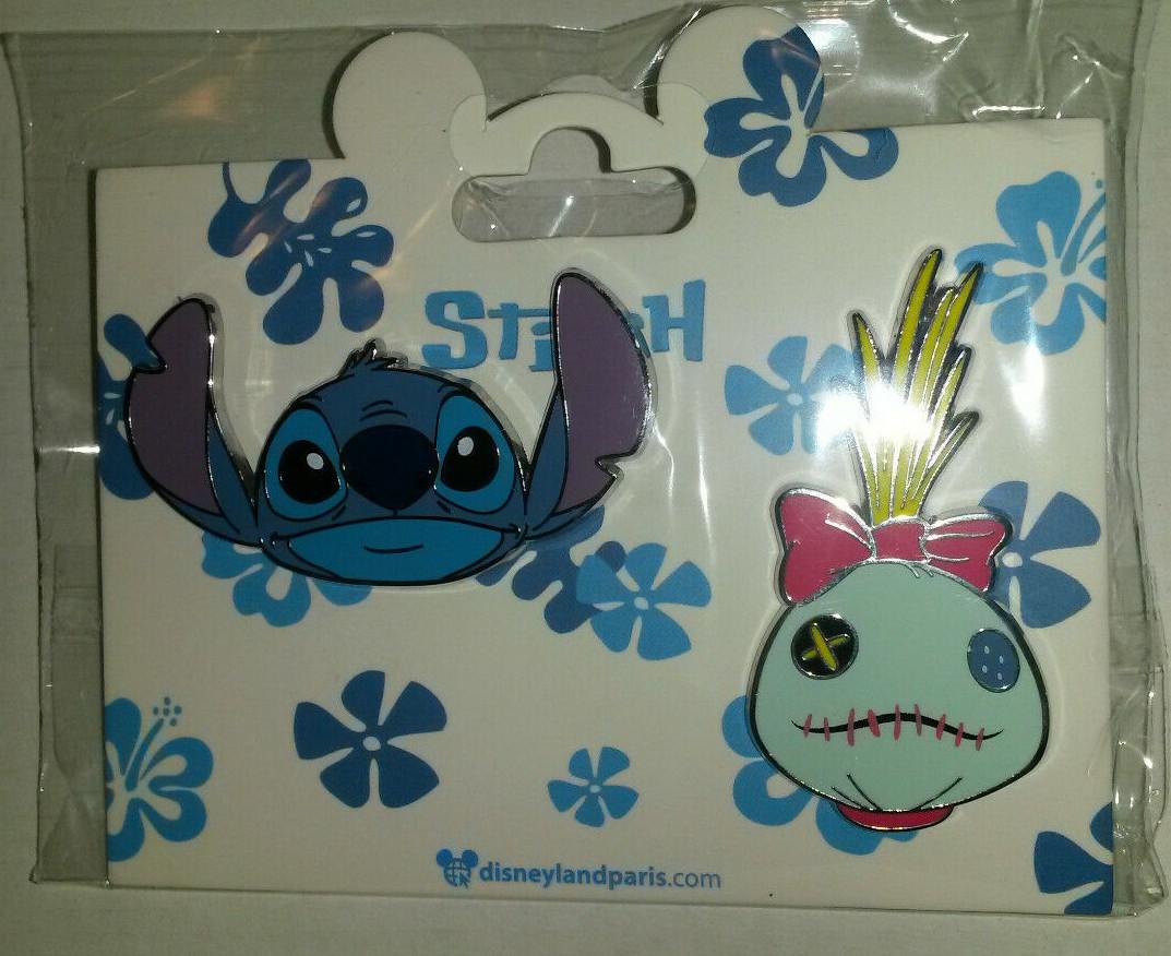 Stitch and Scrump Heads 2 Pins Set Disney Land Paris Dlrp Dlp 2021 August Pin