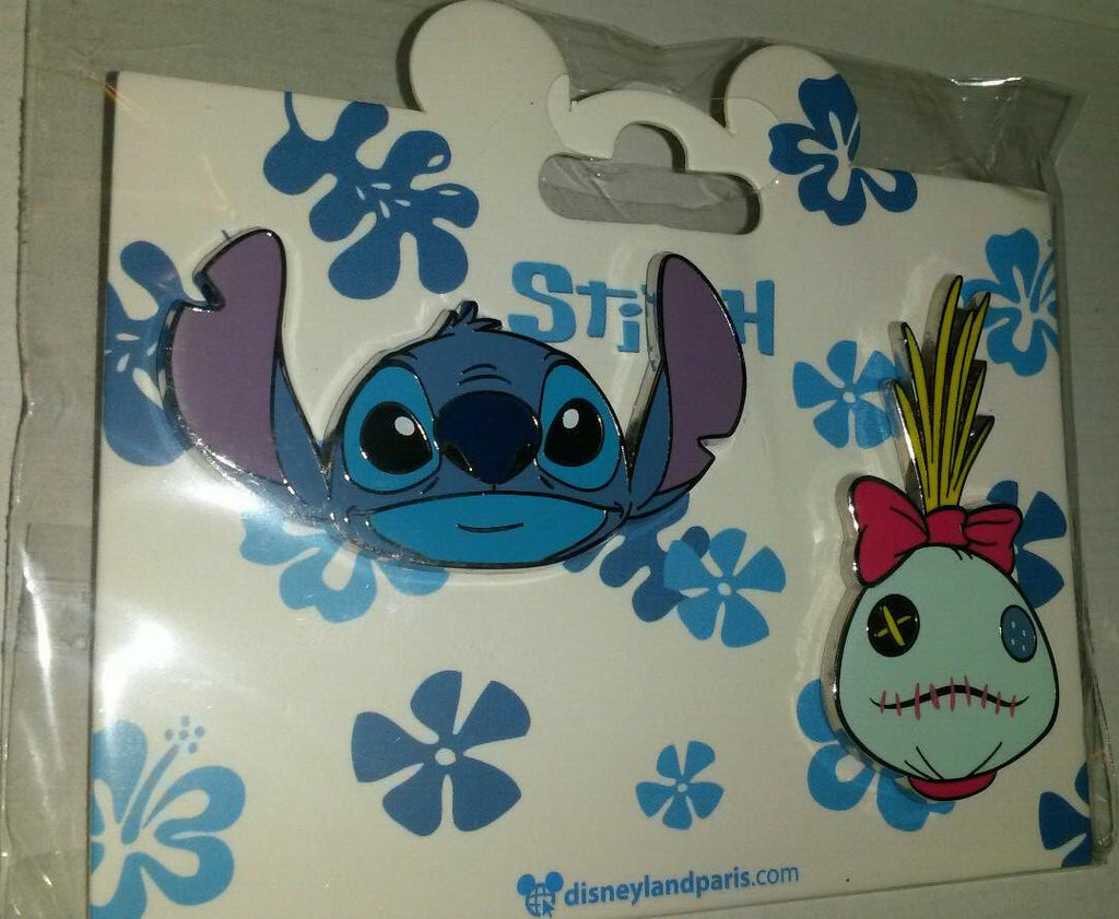 Stitch and Scrump Heads 2 Pins Set Disney Land Paris Dlrp Dlp 2021 August Pin