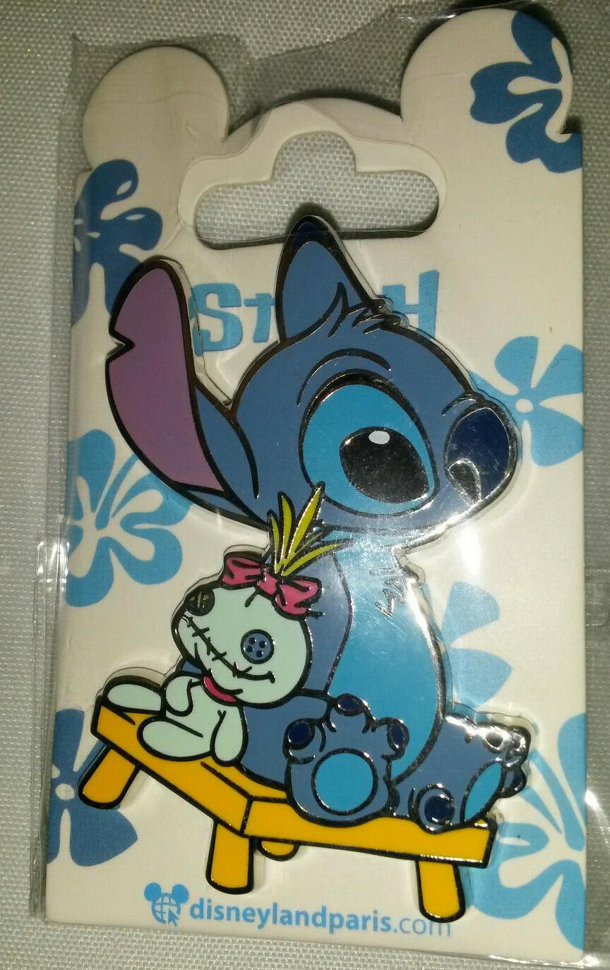 Stitch and Scrump sitting on a bench Disney Land Paris Dlrp Dlp 2021 August Pin