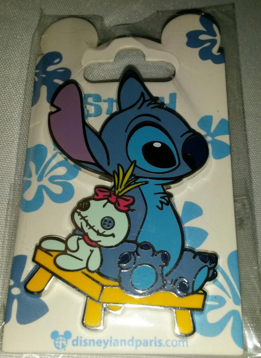Stitch and Scrump sitting on a bench Disney Land Paris Dlrp Dlp 2021 August Pin