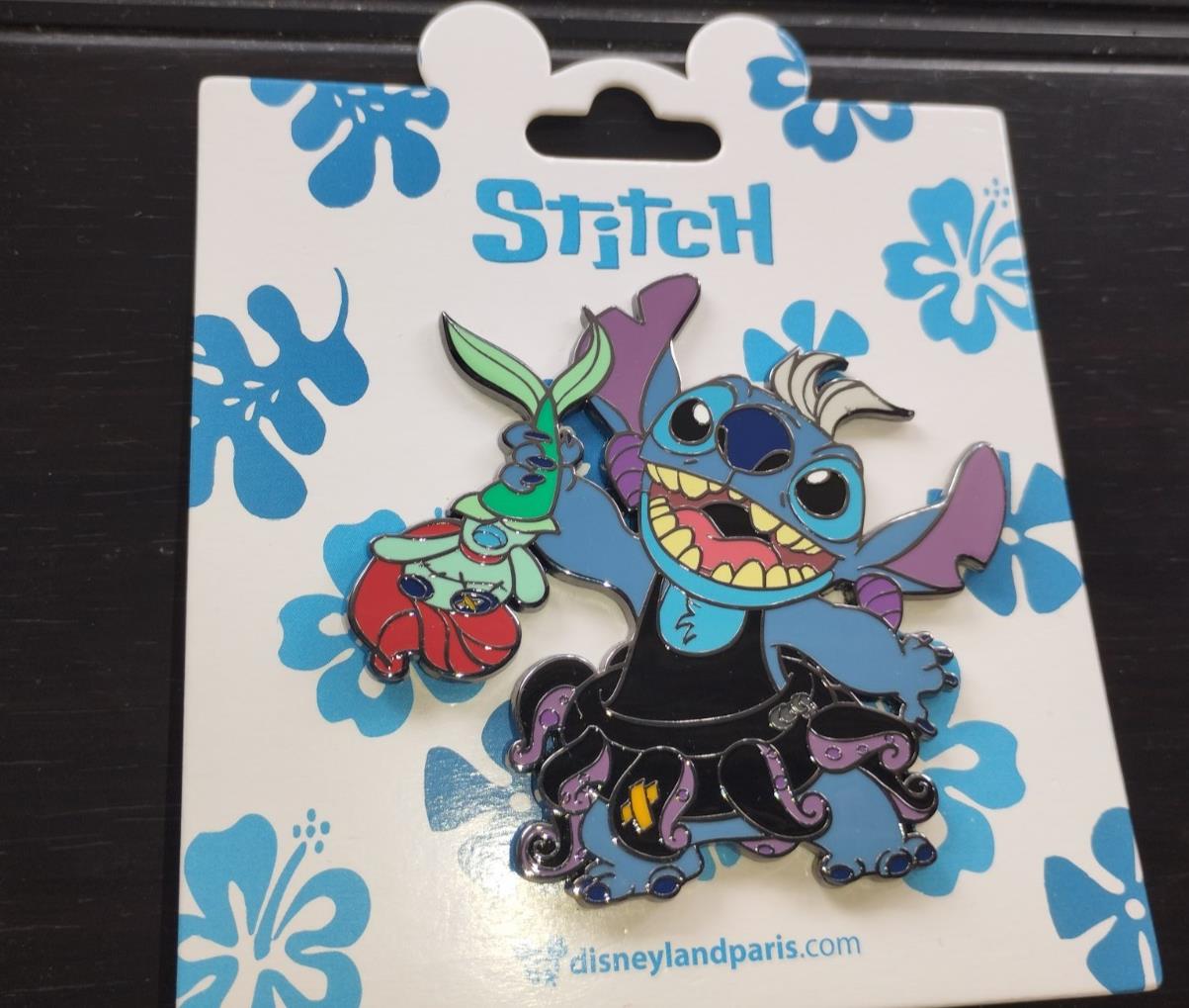Stitch as Ursula Scrump as Ariel Disney Land Paris DLP March 2025 Jumbo Pin