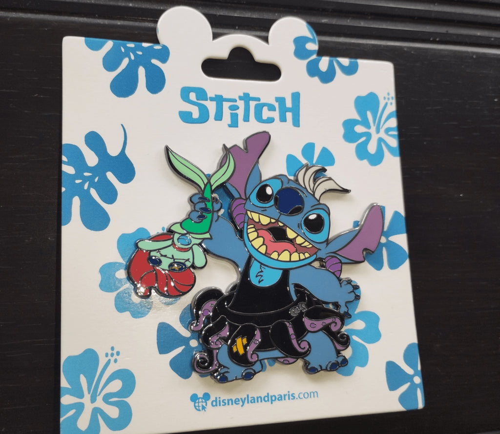 Stitch as Ursula Scrump as Ariel Disney Land Paris DLP March 2025 Jumbo Pin