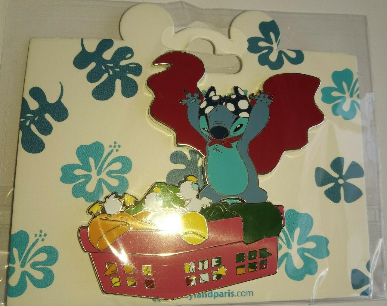 Stitch Dracula frightning Ducklings in basket Disney Paris Dlrp Dlp Feb 2022 Pin