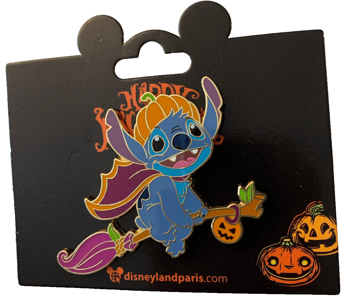 Stitch Flying a Broom Stick Halloween Disney Land Paris DLP Sep 2024 Pin