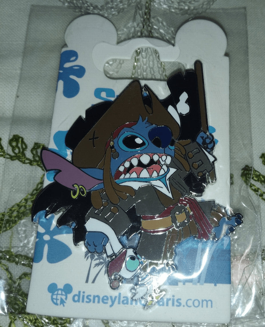 Stitch Jack Sparrow Pirate of the Carribean Disney Land Paris DLP Dlrp 2022 Pin