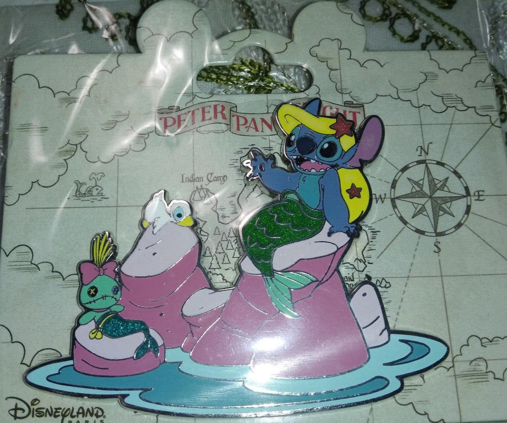 Stitch Little Mermaid Peter Pan's Flight Attraction Disney L Paris DLP 2022 Pin