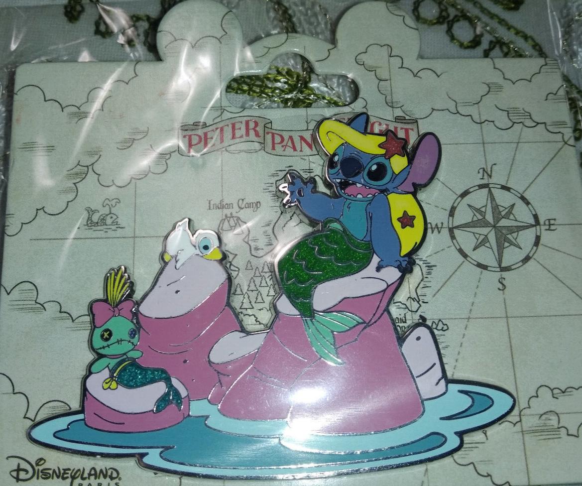 Stitch Little Mermaid Peter Pan's Flight Attraction Disney L Paris DLP 2022 Pin