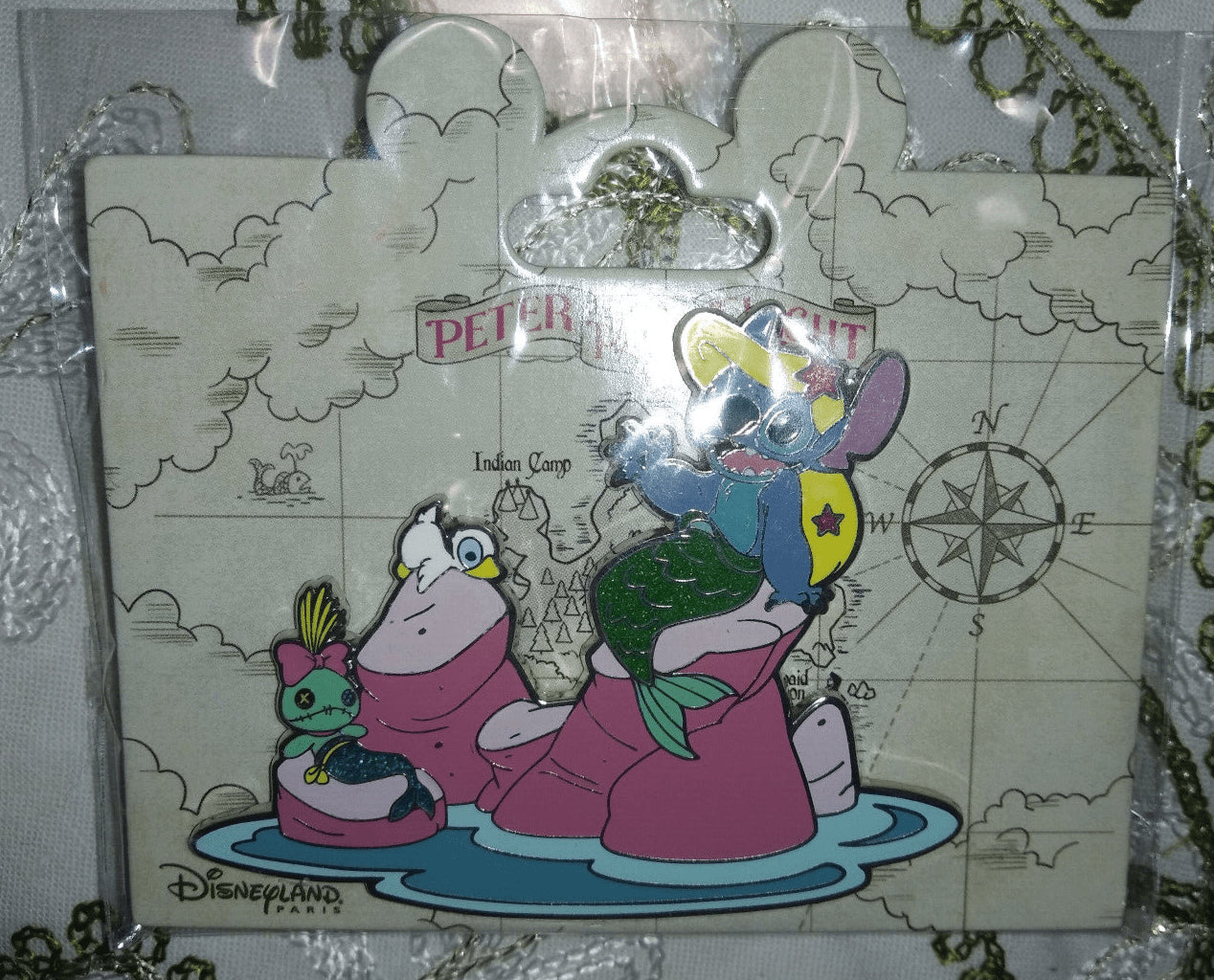 Stitch Little Mermaid Peter Pan's Flight Attraction Disney L Paris DLP 2022 Pin