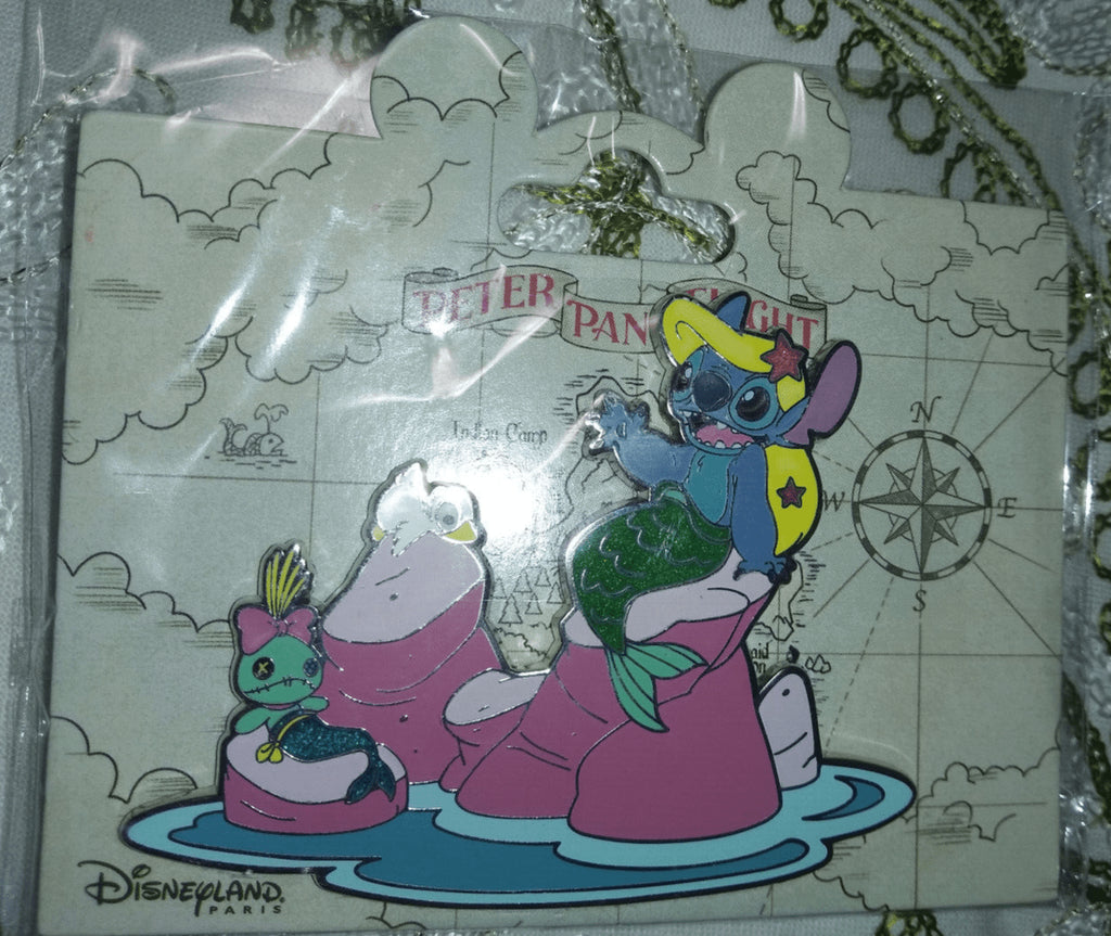 Stitch Little Mermaid Peter Pan's Flight Attraction Disney L Paris DLP 2022 Pin