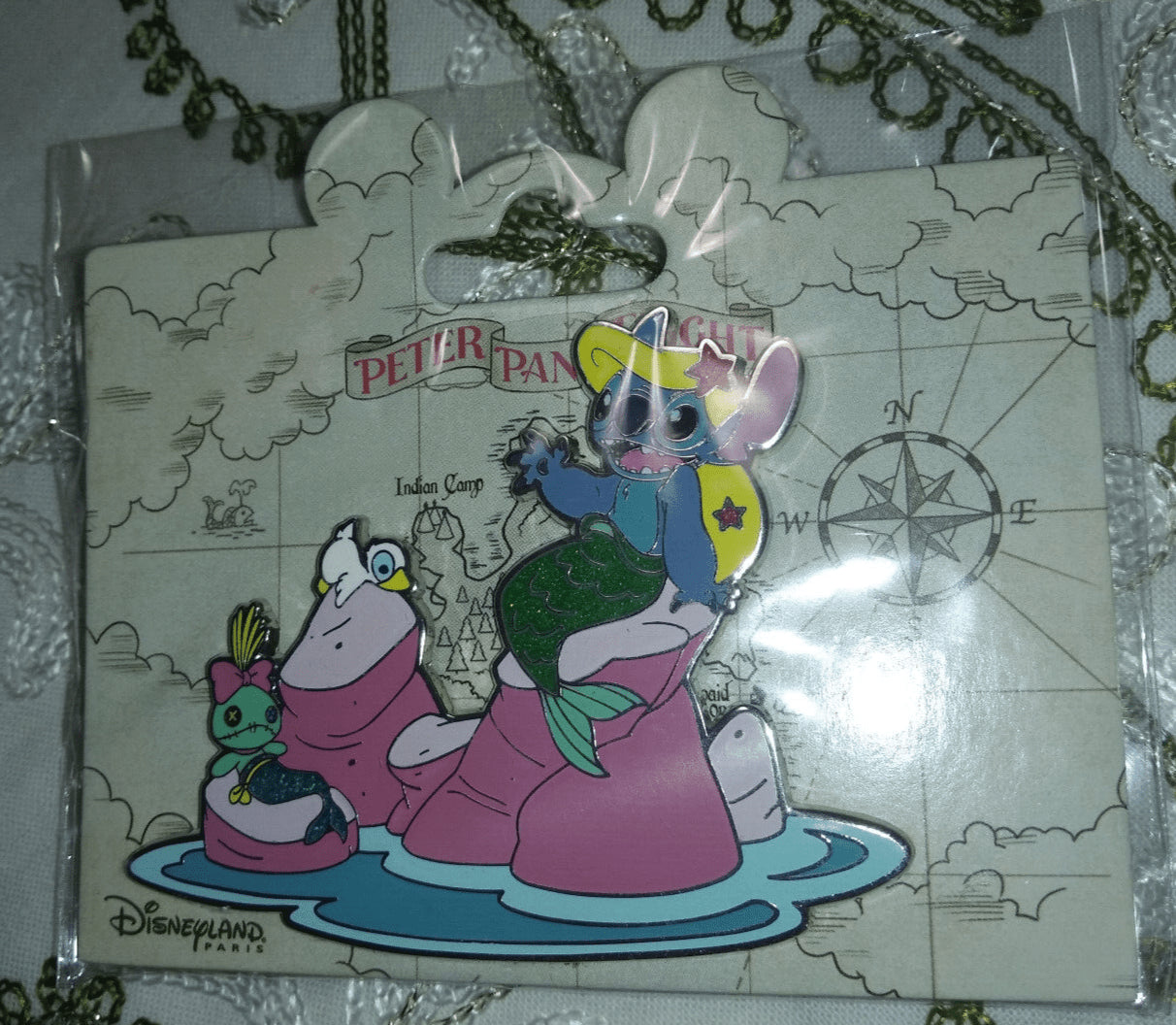 Stitch Little Mermaid Peter Pan's Flight Attraction Disney L Paris DLP 2022 Pin