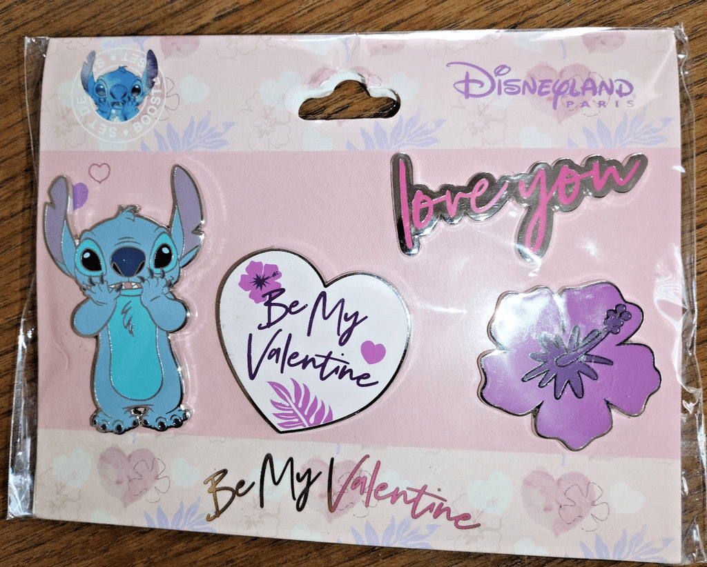 Stitch Love You Heart Valentine Booster Set Disney Land Paris Dlp Dlrp 2023 Pins