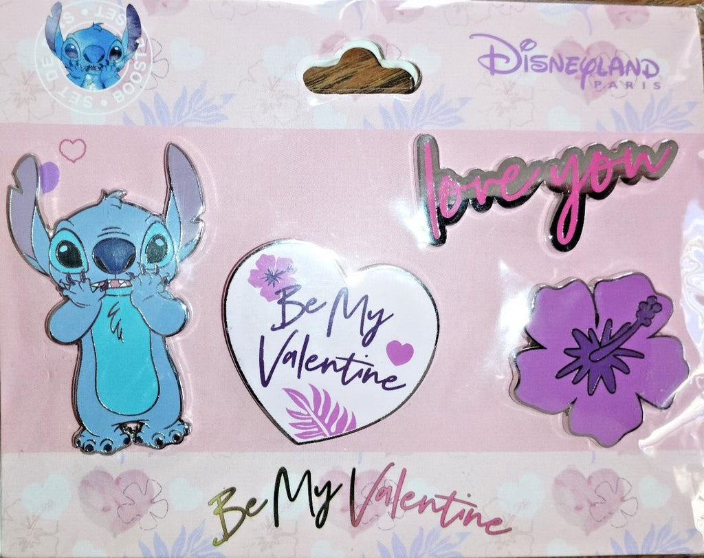 Stitch Love You Heart Valentine Booster Set Disney Land Paris Dlp Dlrp 2023 Pins