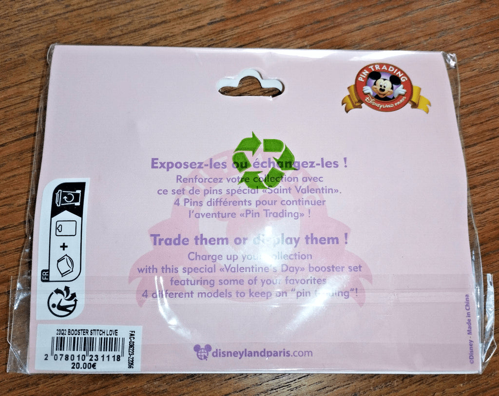 Stitch Love You Heart Valentine Booster Set Disney Land Paris Dlp Dlrp 2023 Pins