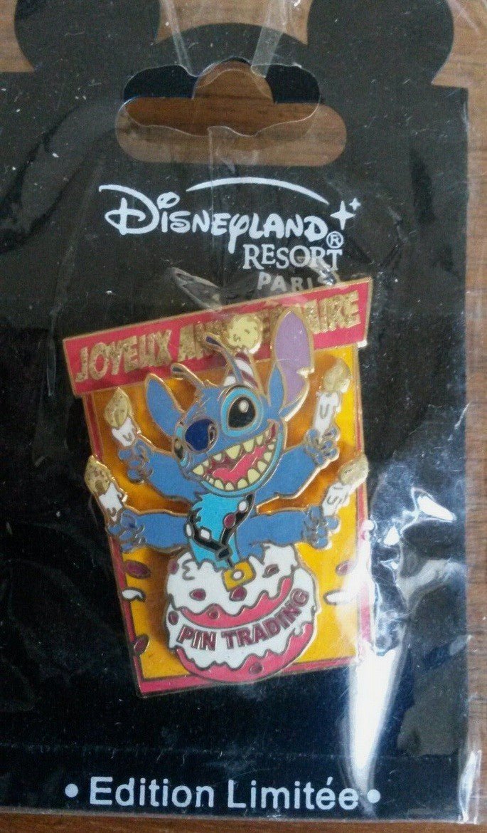 Stitch Pin Trading 4th Anniversary Disney Land Paris Dlrp Dlp LE 1200 Pin