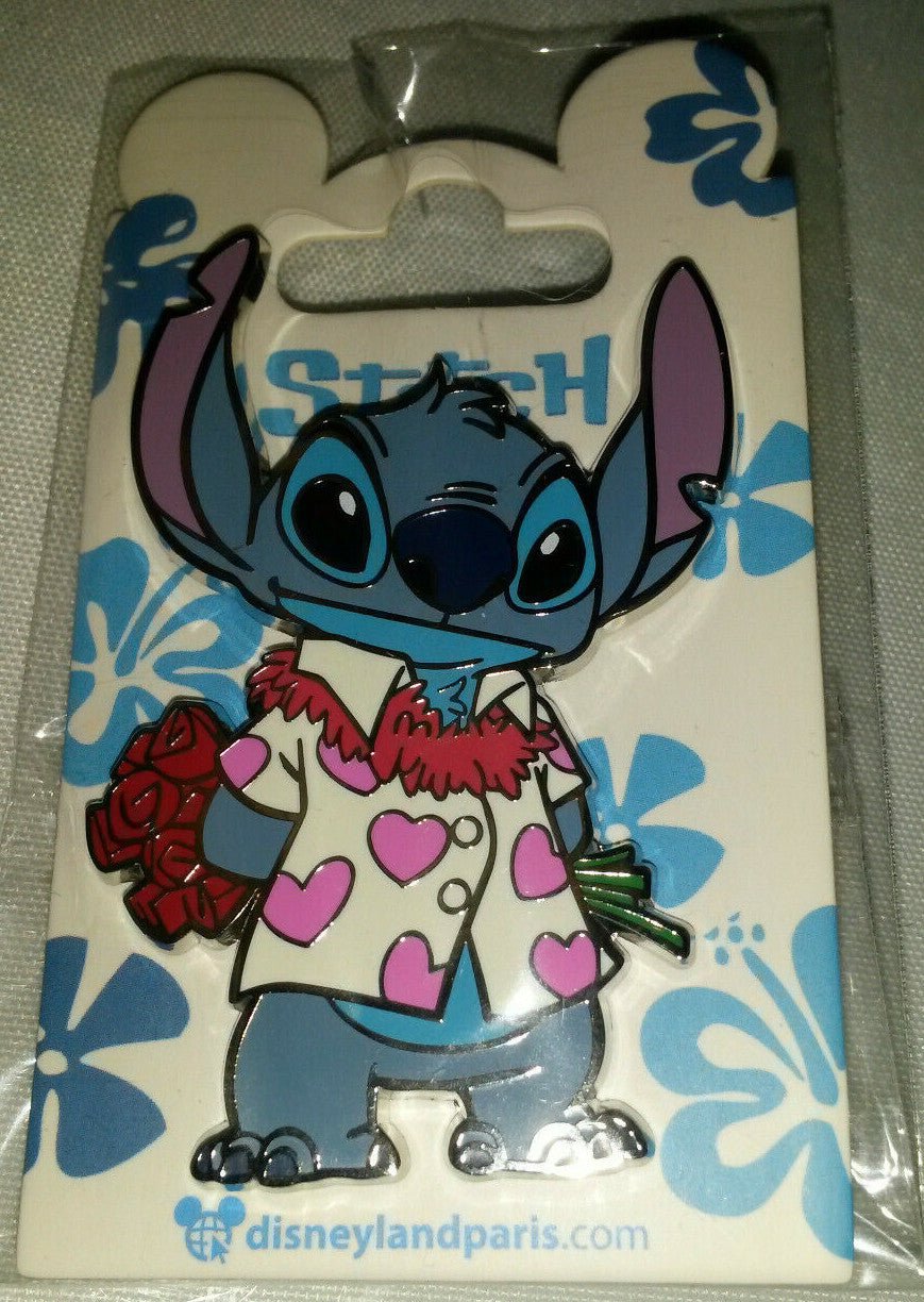 Stitch Roses Heart Valentine style Disney Land Paris Dlrp Dlp 2021 August Pin