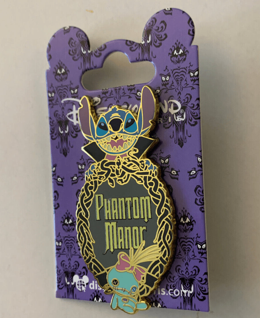 Stitch Scrump Phantom Manor Logo Haunted Mansion Disney Paris DLP Oct 2024 Pin