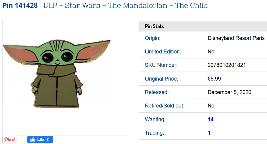 The Mandalorian Baby Yoda Jedi Master Star Wars Disney L Paris Dlrp Dlp 2020 Pin
