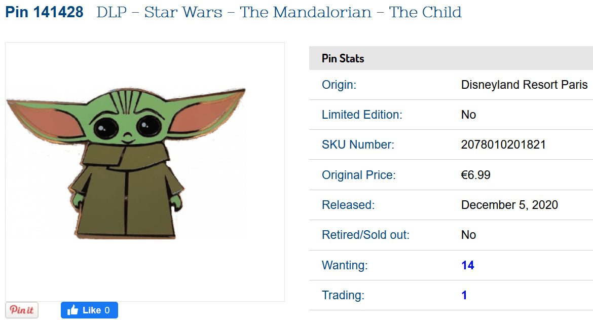 The Mandalorian Baby Yoda Jedi Master Star Wars Disney L Paris Dlrp Dlp 2020 Pin