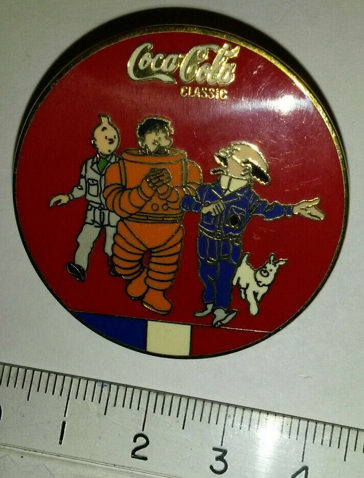 Tintin Haddock Tournesol Milou Objectif lune Coca Cola Pin