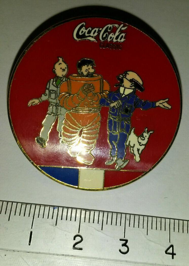 Tintin Haddock Tournesol Milou Objectif lune Coca Cola Pin