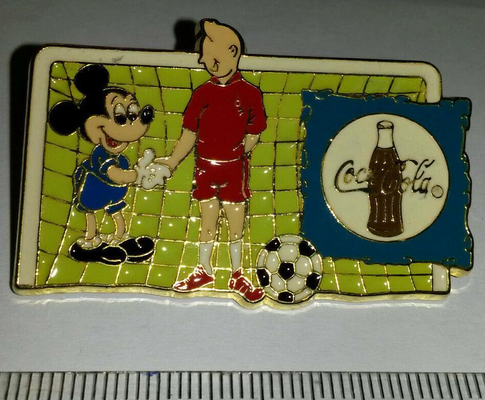 Tintin Mickey Coca Cola Limited Edition Limitee World Cup 1998 Red version Pin