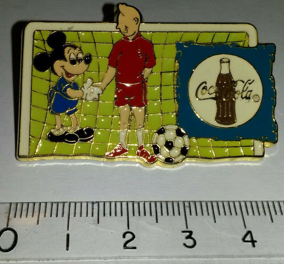 Tintin Mickey Coca Cola Limited Edition Limitee World Cup 1998 Red version Pin