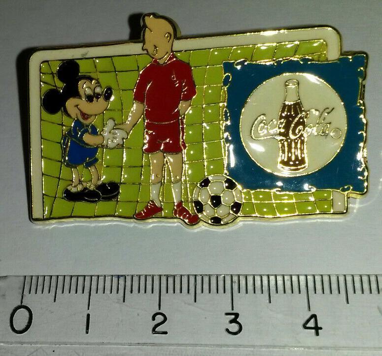 Tintin Mickey Coca Cola Limited Edition Limitee World Cup 1998 Red version Pin