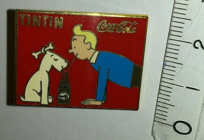 Tintin Milou drinking Coca Cola Pin