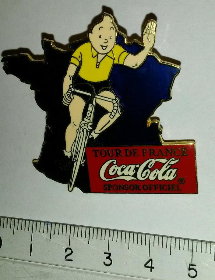 Tintin Tour de France Coca Cola version bleue blue Limited Edition limitee Pin