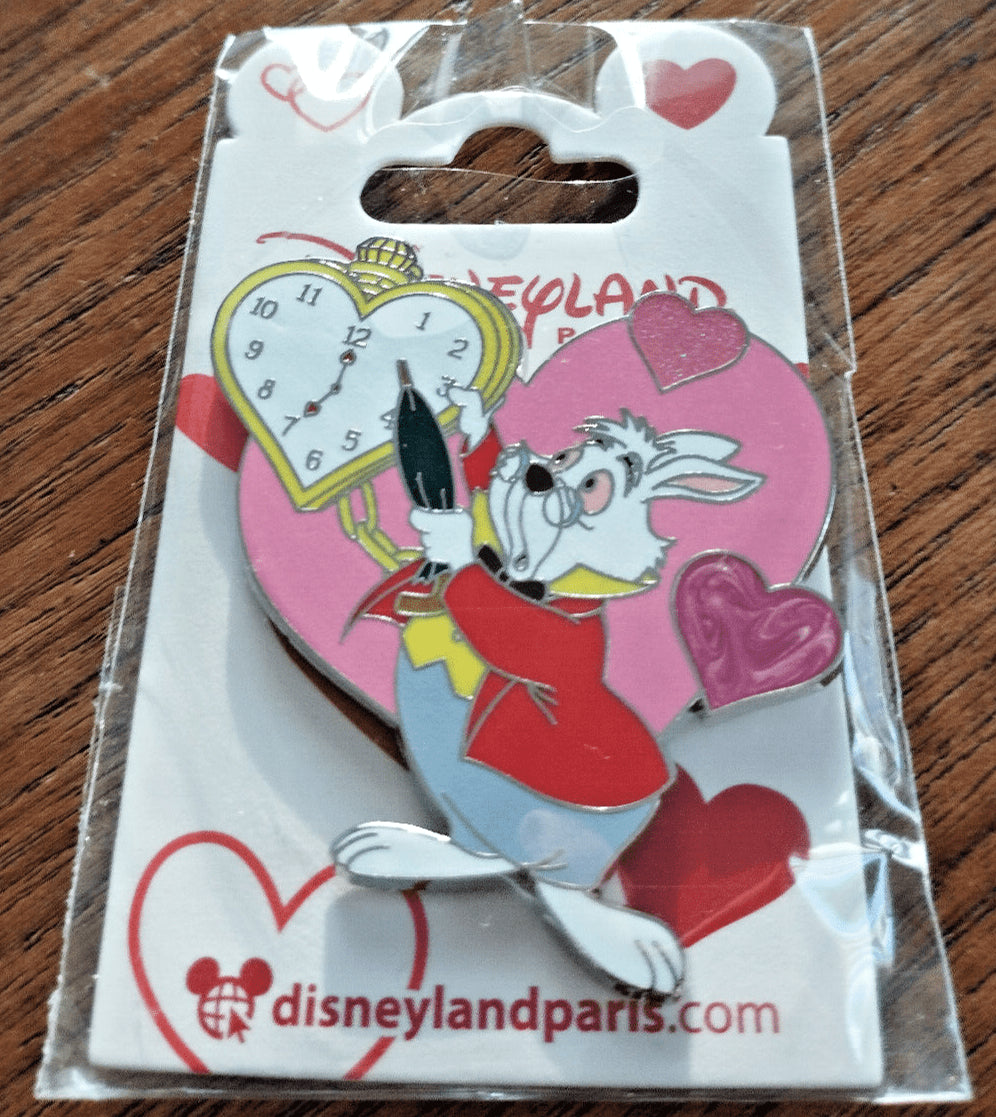White Rabbit Heart Valentine Series Disney Land Paris Dlp Dlrp 2023 Glitter Pin