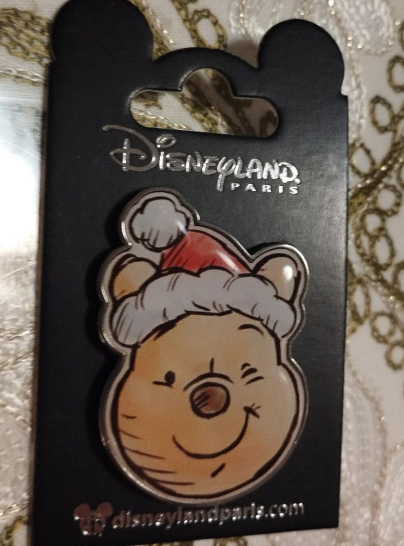 Winnie the Pooh Head Winking Christmas Santa Hat Disney L Paris Dlp 2024 Pin