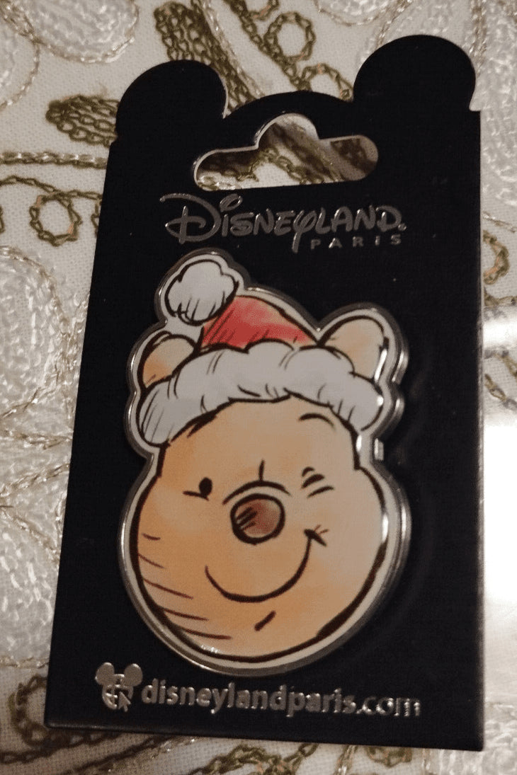 Winnie the Pooh Head Winking Christmas Santa Hat Disney L Paris Dlp 2024 Pin
