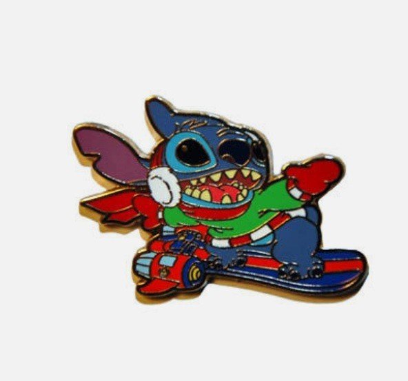 Winter Stitch on Aero Skate Board Cast Lanyard Series Disney Paris Dlrp Dlp pin